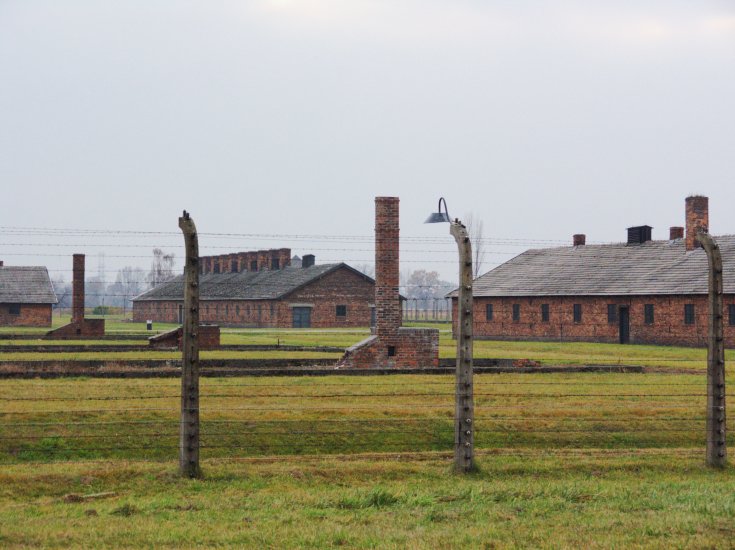 Aushwitz - Barracks Behind Wire
