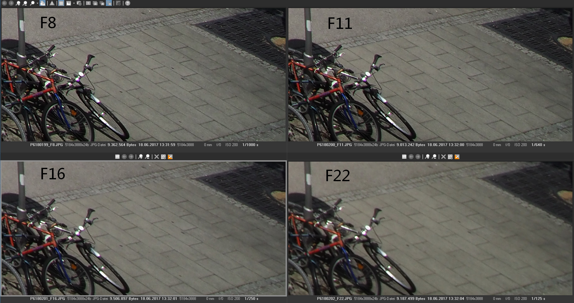 Bottom corner right, F8-F22