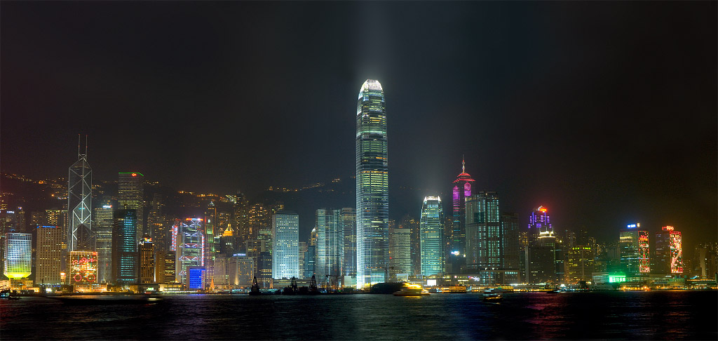 Hong Kong skyline by night