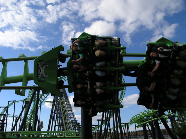 Speeding roller coaster - action shot