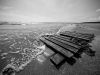 Fence on beach.