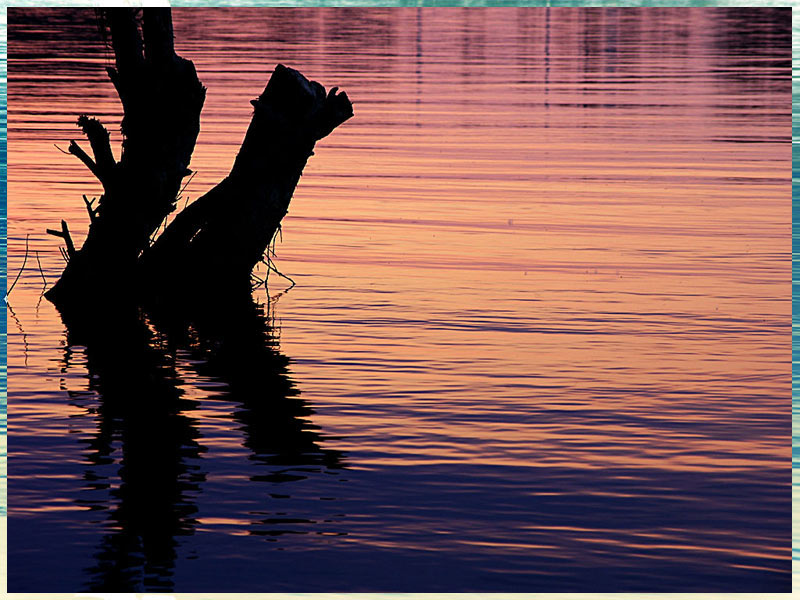 Sunset on blue Danube