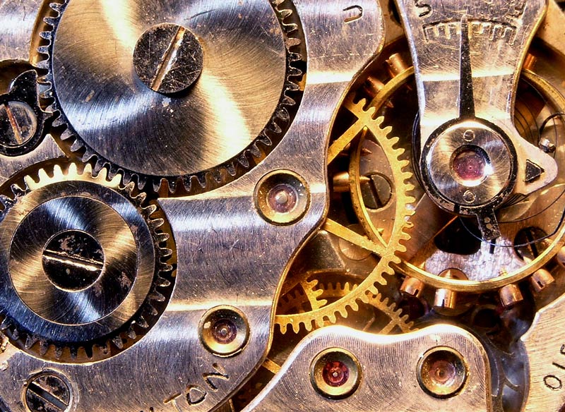 Old watch with a broken spring