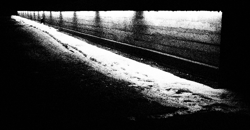 Wall of lights and snow