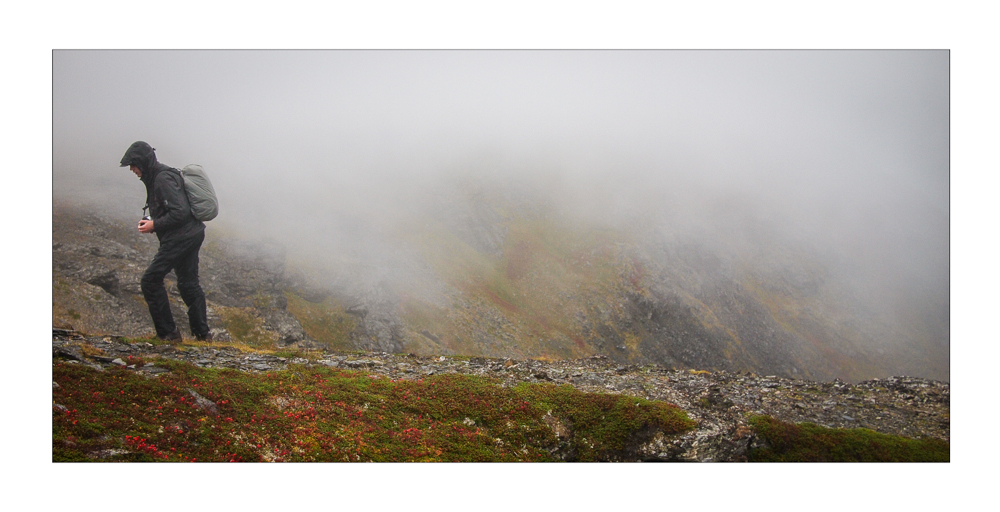 Hiker in Fog