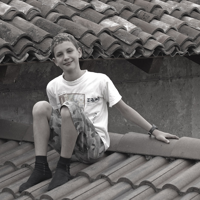 On the roof