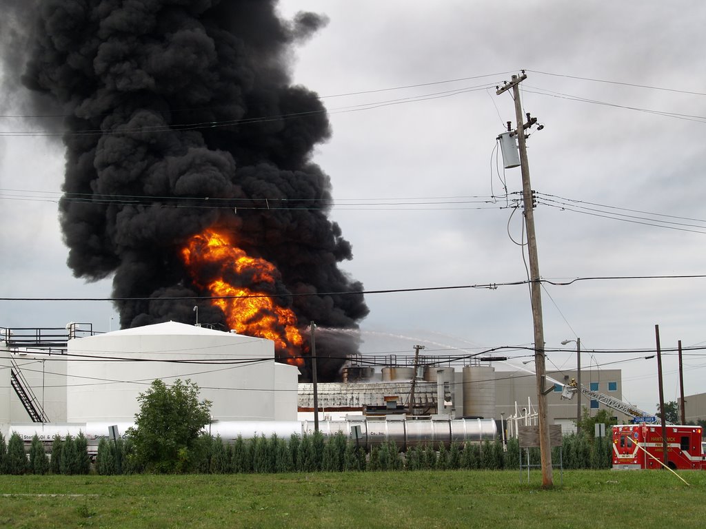 Chemical Fire Burns in Hamtramck