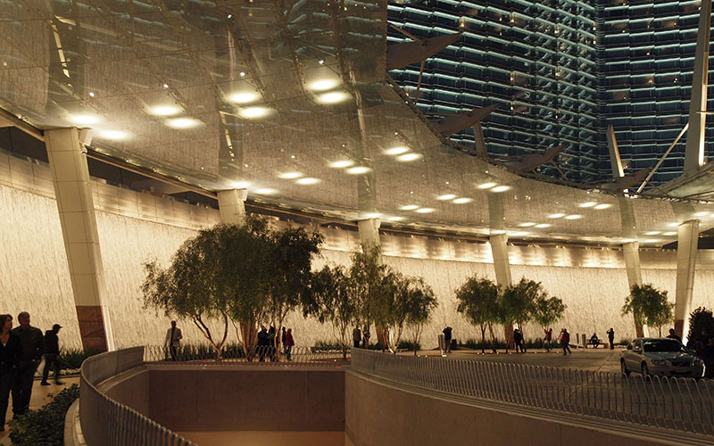 Aria Waterfall At Night